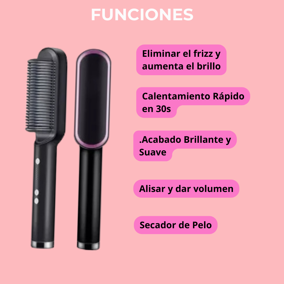 CEPILLO PREMIUM  ALISADOR QUITA FRIZZ PROFESIONAL 👱🏻‍♀️ + CREMA ALISADORA ✅