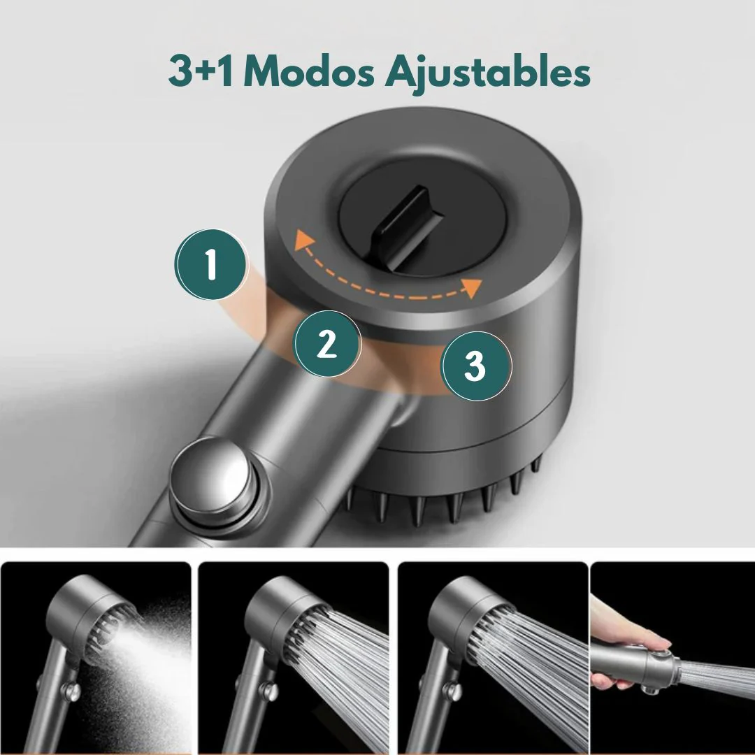 CABEZAL DE DUCHA - HIDROMASAJE Y AHORRADOR 🚿
