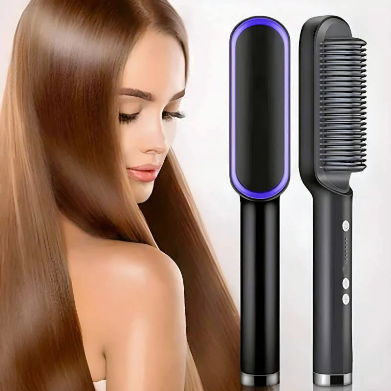 CEPILLO PREMIUM  ALISADOR QUITA FRIZZ PROFESIONAL 👱🏻‍♀️ + CREMA ALISADORA ✅